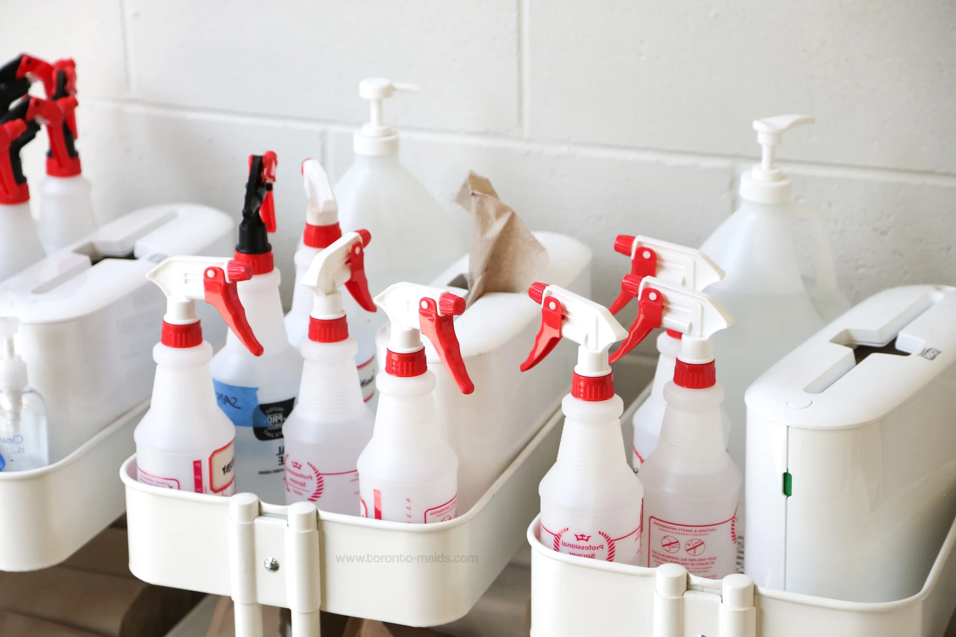 Spray bottles for cleaning and disinfecting your home - Toronto Maids
